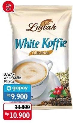 Promo Harga Luwak White Koffie Original per 10 sachet 20 gr - Alfamidi