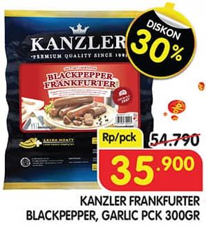 Promo Harga Kanzler Frankfurter Black Pepper, Garlic 300 gr - Superindo