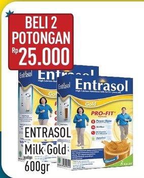 Promo Harga ENTRASOL Gold Susu Bubuk per 2 box 600 gr - Hypermart