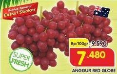 Promo Harga Anggur Red Globe per 100 gr - Superindo