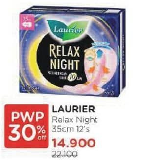 Promo Harga Laurier Relax Night 35cm 12 pcs - Watsons