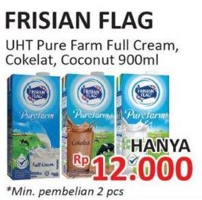 Promo Harga FRISIAN FLAG Susu UHT Purefarm Coklat, Coconut Delight, Full Cream 900 ml - Alfamidi