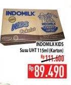 Promo Harga INDOMILK Susu UHT Kids Cokelat per 40 pcs 115 ml - Hypermart
