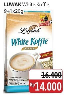 Promo Harga Luwak White Koffie per 10 sachet 20 gr - Alfamidi