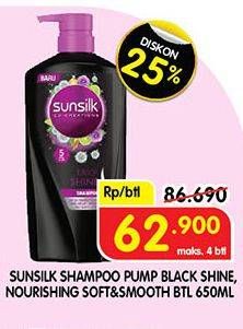 Promo Harga SUNSILK Shampoo Black Shine, Soft Smooth 680 ml - Superindo