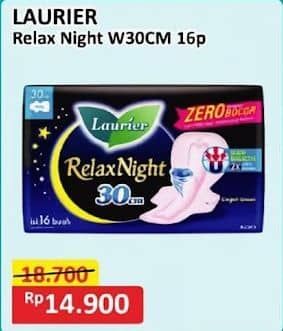 Promo Harga Laurier Relax Night 30cm 16 pcs - Alfamart