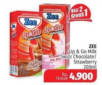 Promo Harga ZEE Up & Go UHT Strawberry, Chocolate 200 ml - Lotte Grosir