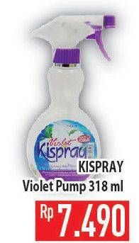 Promo Harga KISPRAY Pelicin Pakaian Spray Violet 318 ml - Hypermart