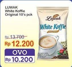 Promo Harga Luwak White Koffie Original per 10 sachet 20 gr - Indomaret