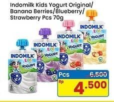 Promo Harga Indomilk Kids Yogurt Original, Banana Berries, Strawberry, Blueberry 70 gr - Indomaret