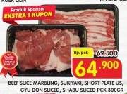 Promo Harga Beef Slice Marbling/Sukiyaki/Short Plate US/Gyudon SLiced/Shabu Sliced  - Superindo
