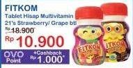 Promo Harga Fitkom Vitamin Anak Tablet Strawberry, Anggur 21 pcs - Indomaret