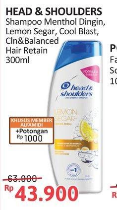 HEAD & SHOULDERS Shampoo Cool Menthol, Lemon, Fresh, Clean & Balanced 300ml, Cool Blast, Hair Retain 315ml