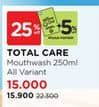 Promo Harga Total Care Mouthwash All Variants 250 ml - Watsons