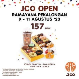 Promo Harga JCO 1/2 Dzn Donuts + 1 Box Jpops + 1 Beverage Due + 1 Jcool Couple  - JCO