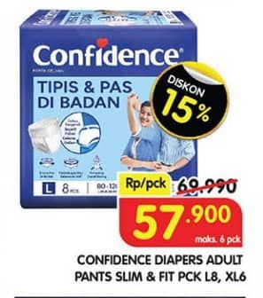 Promo Harga Confidence Adult Pants Tipis & Pas Di Badan L8, XL6 6 pcs - Superindo