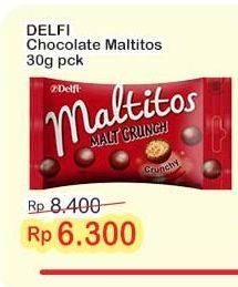 Promo Harga Delfi Maltitos Malt Crunch 30 gr - Indomaret