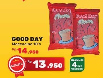 Promo Harga Good Day Instant Coffee 3 in 1 Mocacinno per 10 sachet 20 gr - Yogya