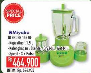 Promo Harga MIYAKO BL 152 Blender GF 1500 ml - Hypermart