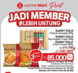 Promo Harga Sunny Gold Sausage + Crispy Crunch + Fried Chicken  - LotteMart