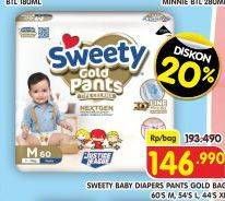 Promo Harga Sweety Gold Pants XL44, M60, L54 44 pcs - Superindo