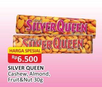 Promo Harga SILVER QUEEN Chocolate Almonds, Cashew, Fruit Nuts 28 gr - Alfamart