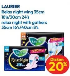 Promo Harga Laurier Relax Night 35cm, 30cm, Gathers 35cm, Gathers 40cm 8 pcs - Hypermart