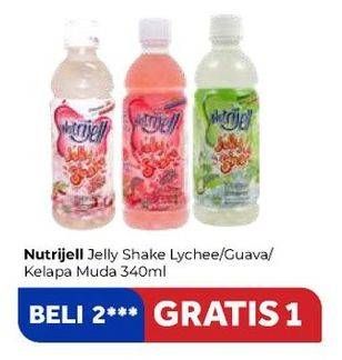 Promo Harga NUTRIJELL Jelly Shake Lychee, Guava, Kelapa Muda 340 ml - Carrefour
