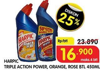 Promo Harga HARPIC Pembersih Kloset Power Plus Rose, Power Plus Orange, Power Plus Original 450 ml - Superindo