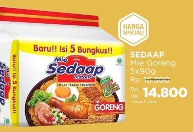 Promo Harga Sedaap Mie Goreng Original per 5 pcs 90 gr - LotteMart