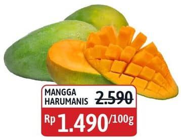 Mangga Harum Manis per 100 gr Diskon 42%, Harga Promo Rp1.490, Harga Normal Rp2.590, Toko Tertentu