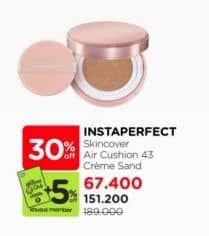 Promo Harga Wardah Instaperfect Skincover Air Cushion 43 Creme Sand 11 gr - Watsons