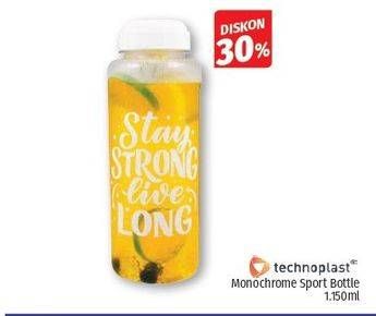 Promo Harga TECHNOPLAST Monochrome Sport Bottle 1150 ml - Lotte Grosir