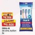 Promo Harga Oral B Toothbrush 3in1 Action 3 pcs - Alfamart
