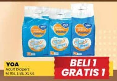 Promo Harga YOA Adult Diapers M10, L8, XL6 6 pcs - Yogya