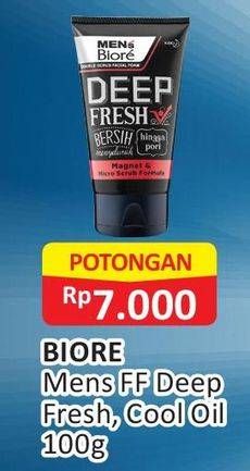 Promo Harga BIORE MENS Facial Foam Deep Fresh, Cool Oil 100 gr - Alfamart