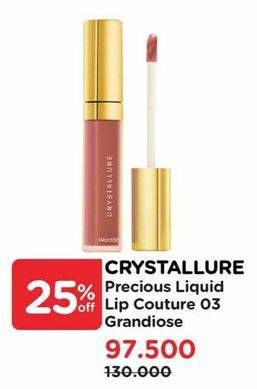 Promo Harga Wardah Crystallure Precious Liquid Lip Couture 03 Grandiose 6 gr - Watsons