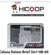 Promo Harga HICOOP Celana Dalam Pria Brief 3in1 HB-69 3 pcs - Hari Hari