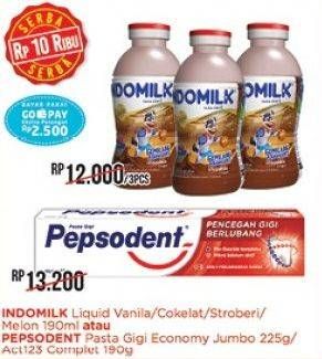Promo Harga Indomilk Susu Botol/ Pepsodent Pasta Gigi Economy Jumbo/ Action 123  - Alfamart