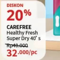 Promo Harga Carefree Healthy Fresh/Carefree Super Dry   - Guardian