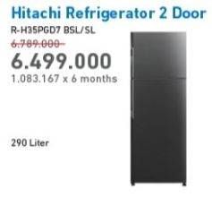 Promo Harga HITACHI Refrigator 2 Door R-H35PGD7  - Electronic City