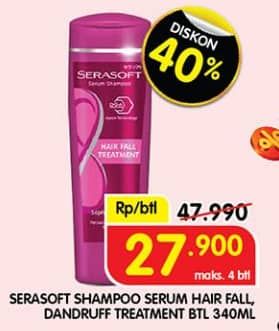 Promo Harga Serasoft Shampoo Hairfall Treatment, Anti Dandruff 340 ml - Superindo