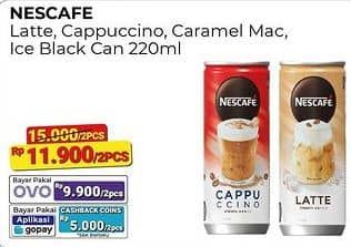 Promo Harga Nescafe Ready to Drink Cappucino, Caramel Macchiato, Ice Black, Latte 220 ml - Alfamart