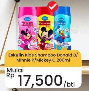 Promo Harga Eskulin Kids Shampoo & Conditioner Donald, Minnie, Mickey 200 ml - Carrefour