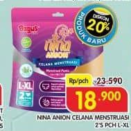 Promo Harga Bagus Nina Anion Celana Menstruasi L-XL 2 pcs - Superindo