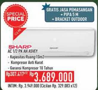 Promo Harga SHARP AH-A5VEY | AC 1/2PK  - Hypermart