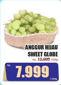 Promo Harga Anggur Hijau Sweet Globe per 100 gr - Hari Hari