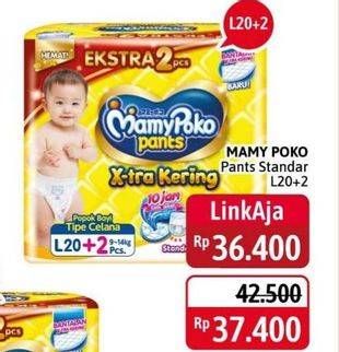 Promo Harga Mamy Poko Pants Xtra Kering L20+2 22 pcs - Alfamidi