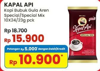 Promo Harga Kapal Api Kopi Bubuk Special Mix Gula Aren per 10 sachet 23 gr - Indomaret