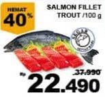 Promo Harga Salmon Fillet Trout per 100 gr - Giant